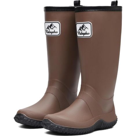 Bottes de Pluie Caoutchouc Impermeables pour Femmes Pliables Confortable Antidérapant Jardin Bottines Rain Boot (1/5)