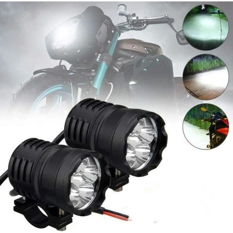 2 pcs 60 W Phare LED universel pour moto, 6 LED, feux antibrouillard, feux de circulation diurnes 12 V 24 V (1/4)