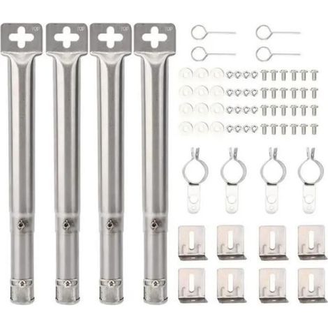 Set mit 4 Edelstahl-Brennerrohren für Gasgrills - verstellbar von 12" bis 17,5" (1/5)