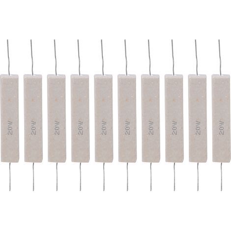 Résistance de puissance de résistance de ciment de 10 pièces ± 5% haute précision pour carte de circuit imprimé 20W(10R) (1/5)