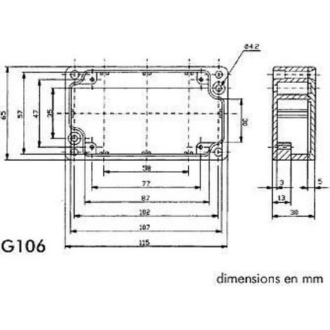 Coffret Etanche Aluminium - 115 x 65 x 30 mm - Protection Antipoussière Et Étanche - 1 Pièce