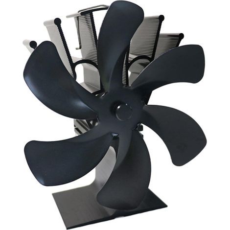Ventilateur de cheminée Eco Fan, ultra-silencieux, pour poêles à bois, diffusion efficace de la chaleur, compatible avec les brûleurs à gaz, à granulés, à bois et à bûches - Accessoires noirs pour che (1/5)