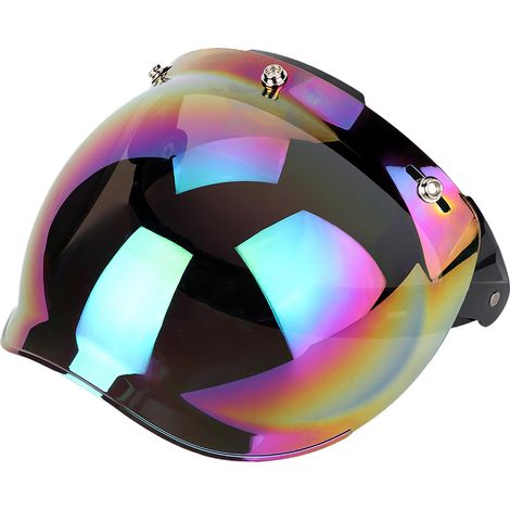 Écran pare-vent rétro 3 boutons-pression pour casque moto, visière solaire teintée, protection anti-vent, lentille colorée (1/5)