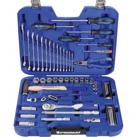 Mallette à outils 47 pièces dans coffret en plastique 4-24 mm PROMAT (1/4)