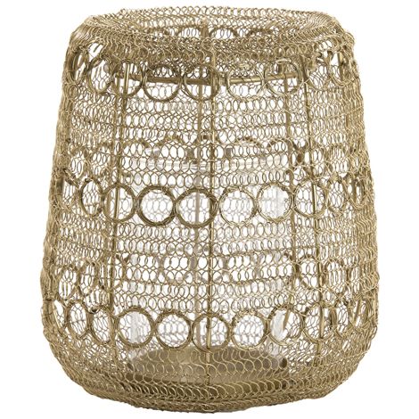 Stimmungsvolles goldfarbenes Metall-Windlicht Light & Living (1/4)