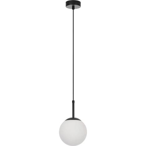 Suspension minimaliste, boule en verre blanc, noir, 1 x E14 10 W, Dorado Light Prestige (1/5)