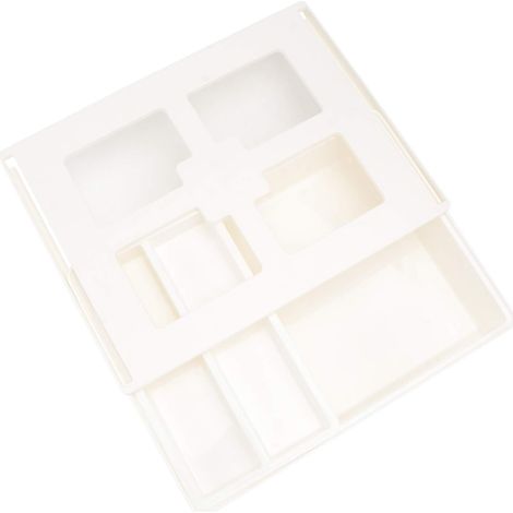 Caja de almacenamiento oculta para escritorio, con tapa, de ABS PP, blanca, ideal para la vuelta al cole. (1/5)
