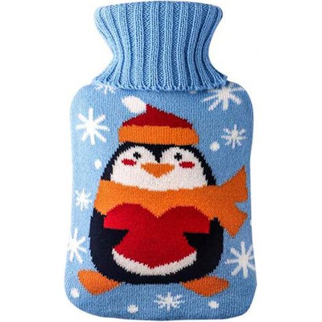 Bouteille Thermique En Caoutchouc - 1,8 L - Bouchon Étanche - Couverture Tricotée Incluse - Pour Chaleur Locale Et Détente Musculaire (1/5)