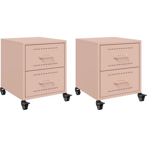 Maison Exclusive - Comodini 2 pz Rosa 36x39x43,5 cm in Acciaio