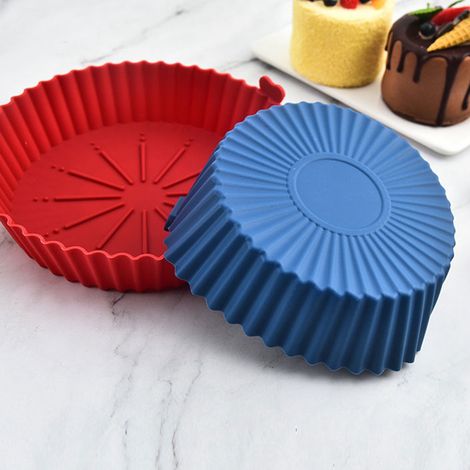 Lot de 2 doublures en silicone réutilisables pour friteuse, résistantes aux hautes températures, avec poignées, grand format gris 21,5 x 5,5 cm (1/5)