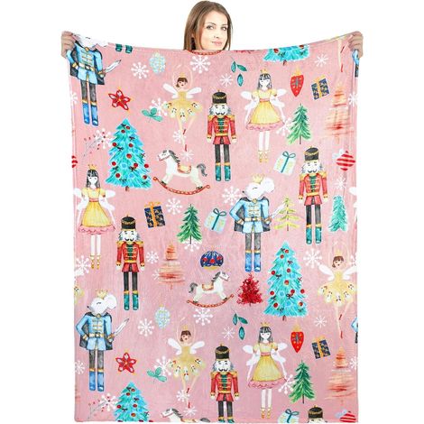 Couverture De Noël - Soldat Casse-Noisette - En Flanelle Douce - Pour Canapé Lit Ou Décoration Intérieure - 150 X 200 Cm - 1 Pièce (1/5)