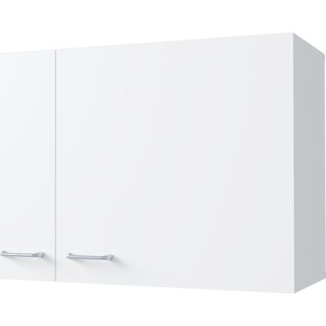 Mueble de pared para cocina Napoles en melamina con 2 puertas y amplio espacio para almacenamiento , Blanco , 49 cm X 100 cm X 32 cm (1/5)