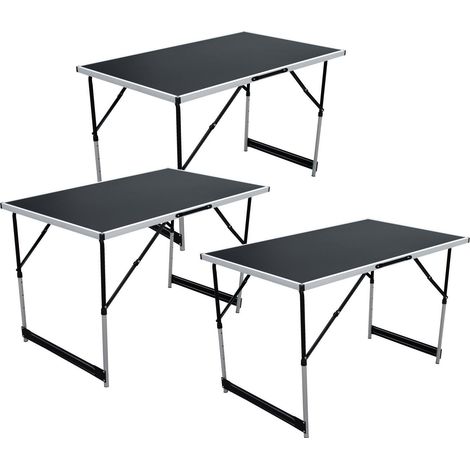 3'er Set Multifunktionstisch klappbar Alu 100x60x73/80/87/94cm-MMC330879-3stück