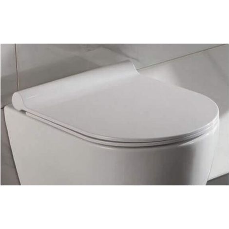 Abattant pour WC Design Suspendu Blanc type duroplastic - Cort (1/2)