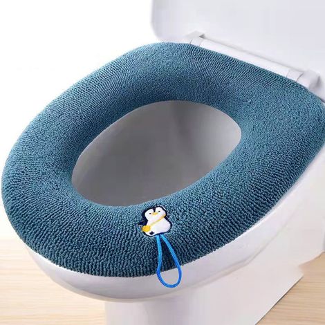 Couvre-Abattant De Toilette - Diamètre Extérieur 35 Cm - Diamètre Intérieur 12 Cm - En Coton Tricoté - Lavable En Machine - 1 Pièce (1/5)