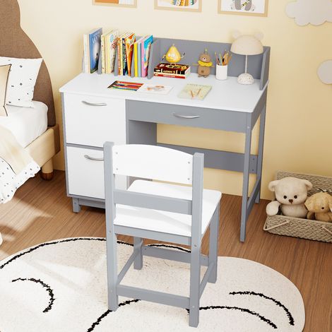 CASART Kid’s Study Desk & Chair Set Wooden Activity Table w/ Chair (1/5)