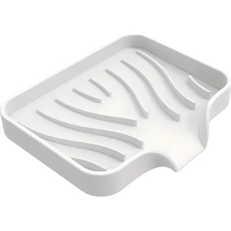 Porte-Savon en Silicone de Haute Qualité - Design Anti-dérapant et Drainant(Blanc) (1/5)