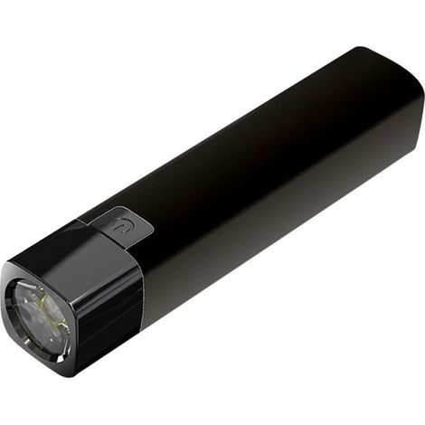 MultifonctionnelS Lampe torche portable avec batterie externe : Conception à double fonction, servant à la fois de chargeur portable et de lampe torche à haute luminosité.dirigéUne(Noire) (1/5)