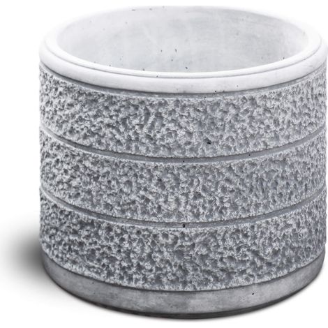 Vaso da Giardino 44x44x36 cm in Cemento Granulato di Marmo Monviso Medio Grigio