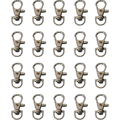 Lot de 20 verrous de porte à crochet en métal pour cages d'oiseaux, empêchant l'ouverture par griffes. (1/4)
