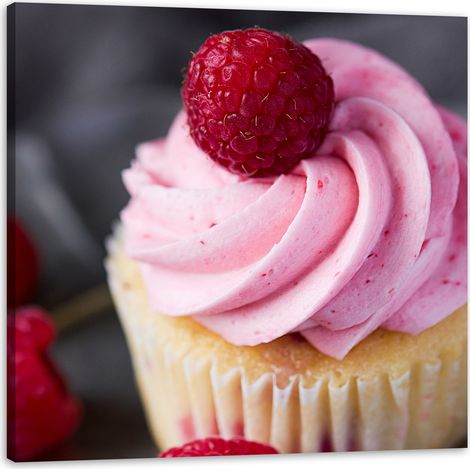 Leinwanddruck „Küche Himbeer-Cupcake“ 80x80 cm