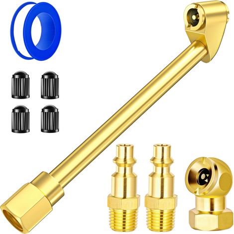 Adaptateur de valve de pneu 9Pcs – Raccord rapide en Fer cuivré 1/4 NPT – Tête sphérique pour gonflage facile – Compatible voitures et camions (1/5)