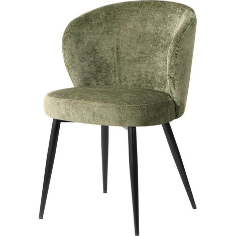 Dimo Poltroncina Evelyn 58 x 48 Cm H 80,5 cm in Tessuto Verde con Gambe in Metallo – Sedia Design Elegante (1/4)