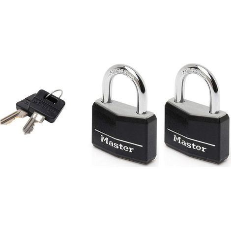Aluminium Black Vinyl Cover 40Mm Padlock 4-Pin - Keyed Alike X 2