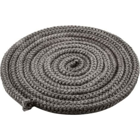 Cordon d'étanchéité pour cheminée 10 mm x 4 m, corde en fibre de verre ignifugée pour poêles, cheminées, fours et chaudières, résistant à la chaleur jusqu'à 450–550 °C, noir