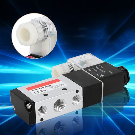 2-Positionen-5-Wege-Magnetventil aus Aluminiumlegierung für pneumatische Rohrleitungsausrüstung (24 V) (1/5)