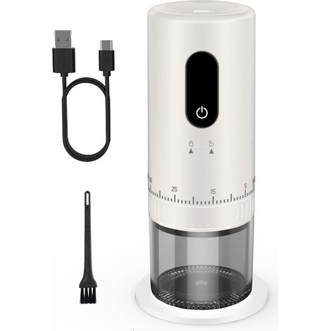 Molinillo de café recargable con pantalla LED de batería mejorada, molienda 1,7 veces más rápida con 38 configuraciones externas ajustables y muelas de cerámica, portátil (1/5)