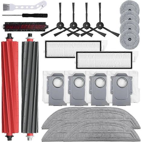 Pièces détachées pour aspirateur robot Roborock S8 MaxV Ultra/G20S : brosses latérales principales, lingettes de nettoyage, filtres HEPA, sacs à poussière et accessoires. (1/5)
