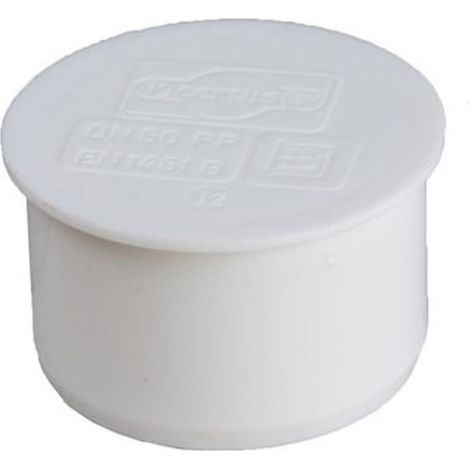 Tapón sanitario PP-HT 50, para desagüe interno, blanco, Onnline