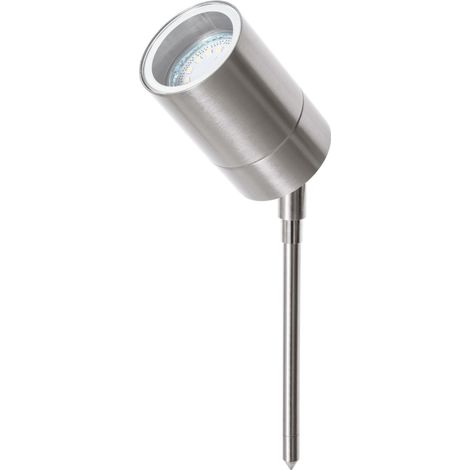 Litecraft Kenn Spike Spotlight Outdoor IP44 Fitting In Stainless Steel - 2 Pack (1/4)