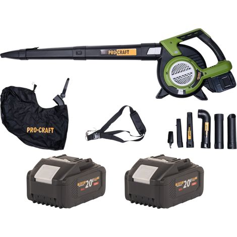 Procraft VB20 Souffleur et aspirateur de feuilles à batterie 40 V ( 2x 20 V ) Brushless + 2x batterie 8,0 Ah - sans chargeur (1/5)