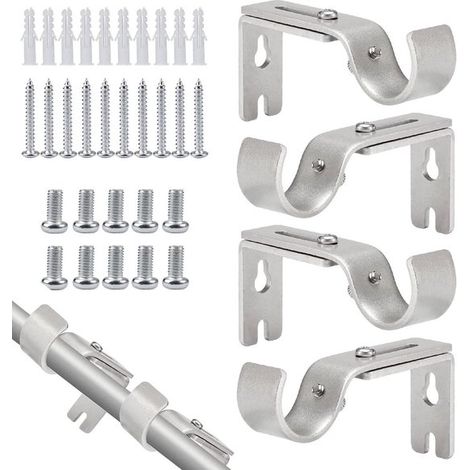 Verstellbare, wasser- und rostfreie Gardinenstangenhalterungen für 20-26 mm Stangen (1/5)