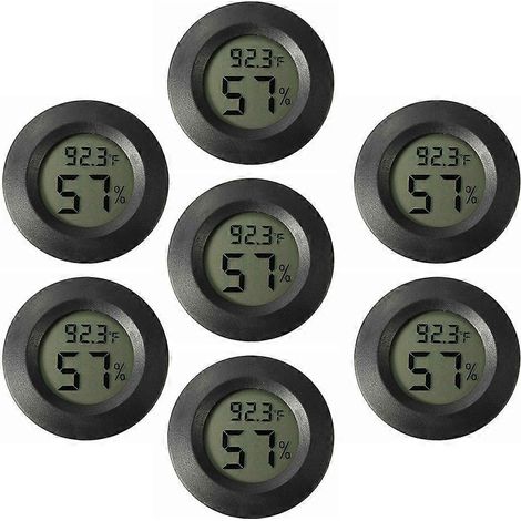 Lot de 7 mini hygromètres-thermomètres électroniques pour terrarium-3.5x3.5CM-Black