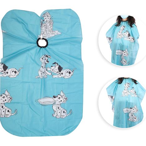 Kinderfriseurschürze mit Dinosaurier-Motiv – Waschbarer und individuell anpassbarer Frisierumhang, verstellbare Größe 110 x 80 cm, Blau (1/5)