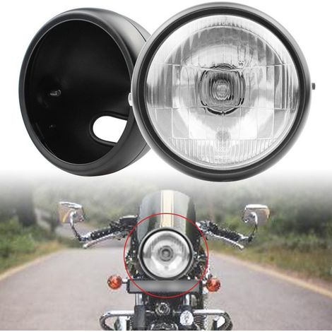 5.75 inch Harley-Davidson headlight housing, motorcycle headlight housing modification, retro modification.