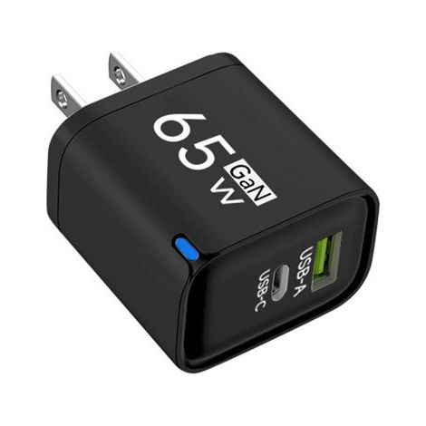 Noir Norme d'interface : Chargeur rapide USB GaN 65 W (USB-C 3.0, chargeur rapide de type C, adaptateur secteur PD, chargeur de vo (1/4)