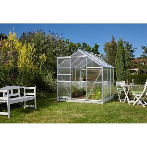Gewächshaus Vitavia Comet 3800,Aluminium eloxiert+Waben-Polycarbonat 4mm, 195x195xH197cm von Ezooza (1/4)