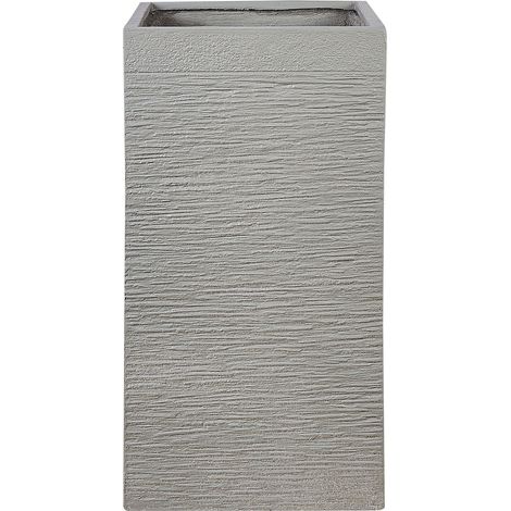 Vaso da Fiori Quadrato Grigio chiaro per Esterno o Interno 40 x 40 x 77 cm Dion