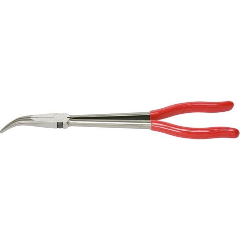 Kstools – Pince à bec coudé 45° 270mm – Acier spécial – Poignée isolée pour espaces confinés – Prise ferme avec mâchoires dentées