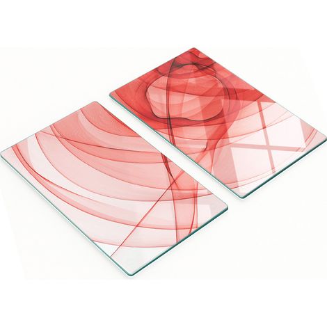 Tableros de vidrio duraderos y elegantes con un patr贸n de l铆neas abstractas de 2x30x52 cm.