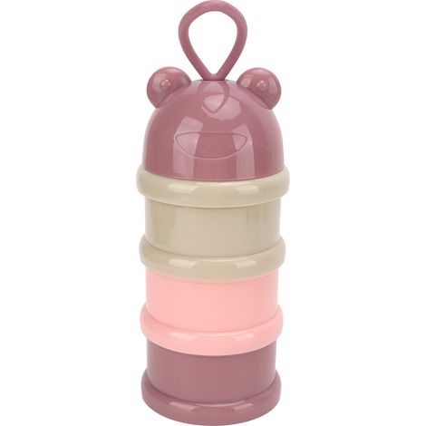Distributeur de Lait en Poudre Bébé 3 Étages Portable Détachable Empilable Récipient de Stockage Nourriture Bébé Rose Clair (1/5)