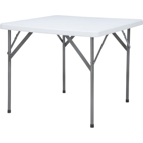 Tavolo Catering Quadrato Pieghevole 88x88x74 cm Bianco