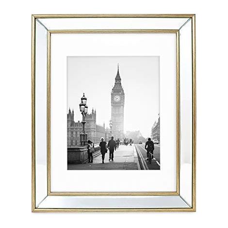 Cadre photo biseauté doré avec angle incliné profond pour décoration murale, galerie de photos et art mural (28 x 35,4 cm, doré) (1/5)