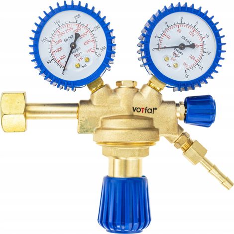 Riduttore per gas tecnico ossigeno con valvola 200 bar (1/4)