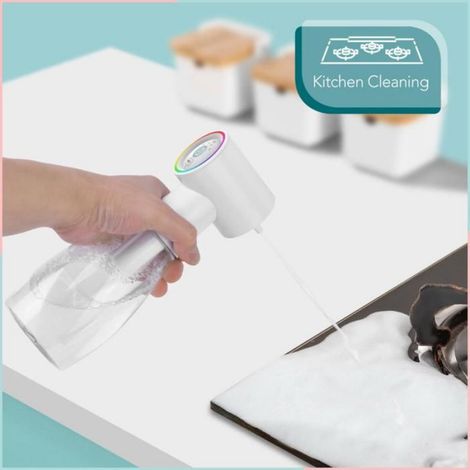 Pulvérisateur électrique de shampoing moussant, pompe à savon rechargeable mains libres de grande capacité de 650ML pour la maison, (1/4)