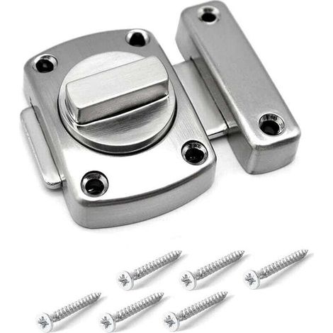 Loquet Tournant Loquet/Loquet Porte/Loquet Verrou/Loquet Porte Jardin/Acier Lnoxydable Brossé Finition/Applicable à Diverses Portes-Argent (1/4)